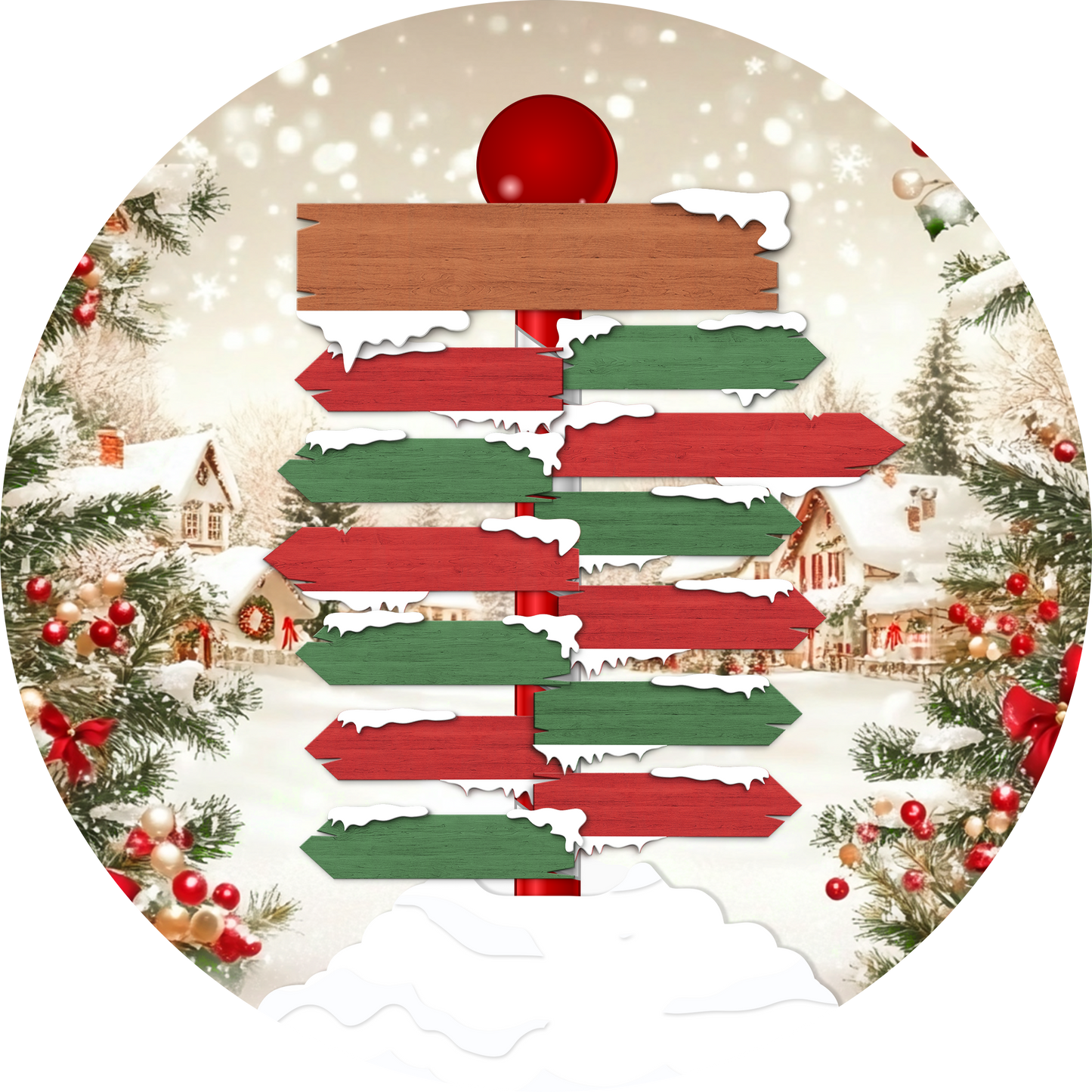 Personalised Family North Pole Christmas Bauble