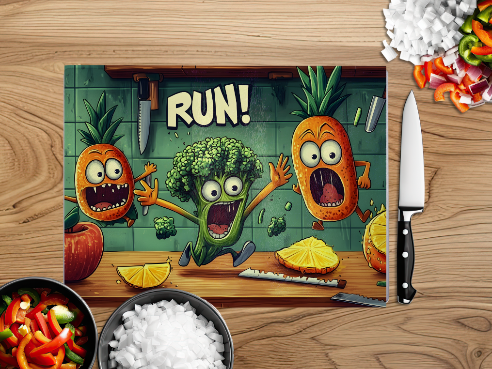Hilarious Running Veg Cutting Board