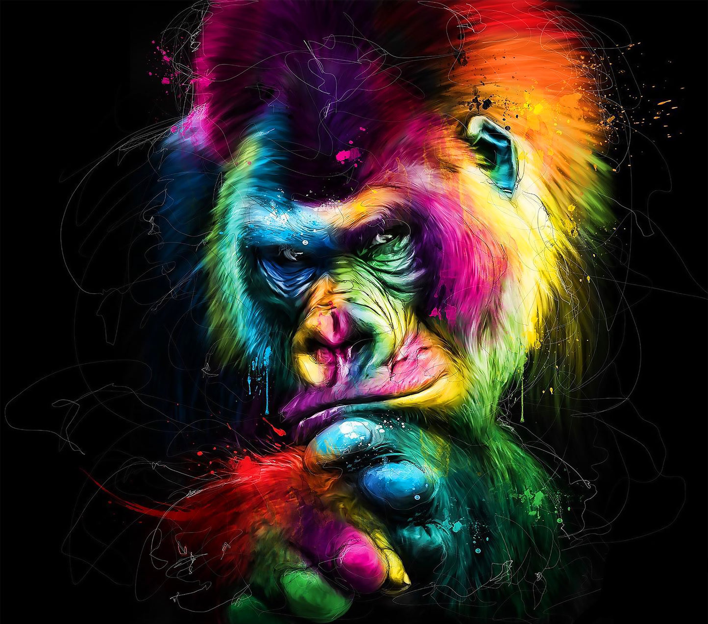Artistic Colourful Gorilla Hot Cold Beverage 20oz Tumbler