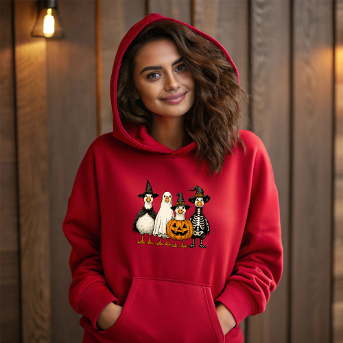 Ladies Halloween Adult Hoodies - Spooky Geese