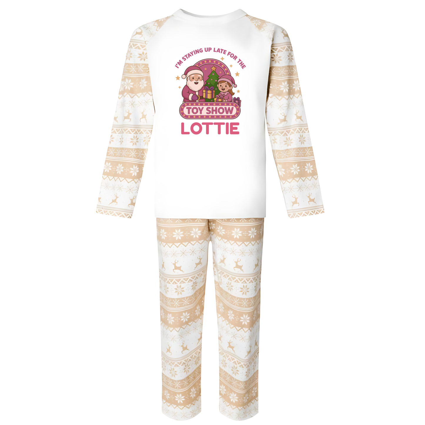 Personalised Fair Isle Christmas Kids Pyjama Set