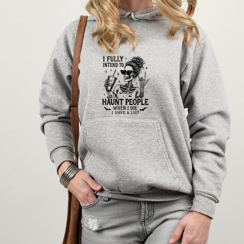 Ladies Halloween Adult Hoodies - Funny Haunting Design