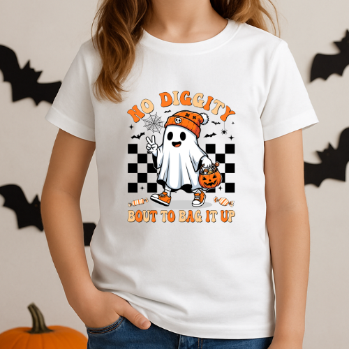 No Diggity Ghost Kids Halloween T-Shirt
