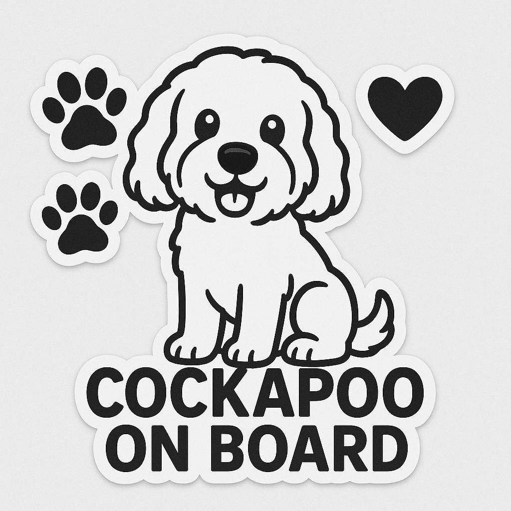 Cockapoo Dog On Board Car Bumper Sticker