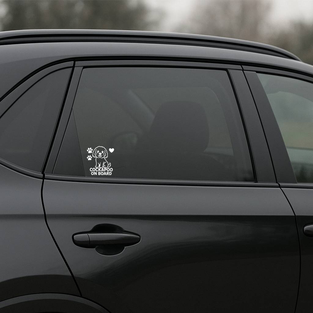 Cockapoo Dog On Board Car Bumper Sticker