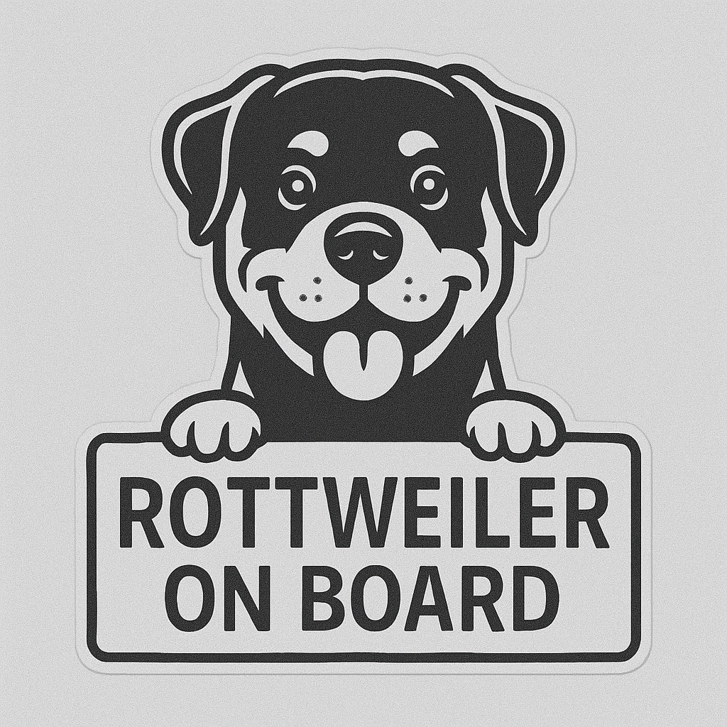 Rottweiler Dog On Board Car Bumper Sticker