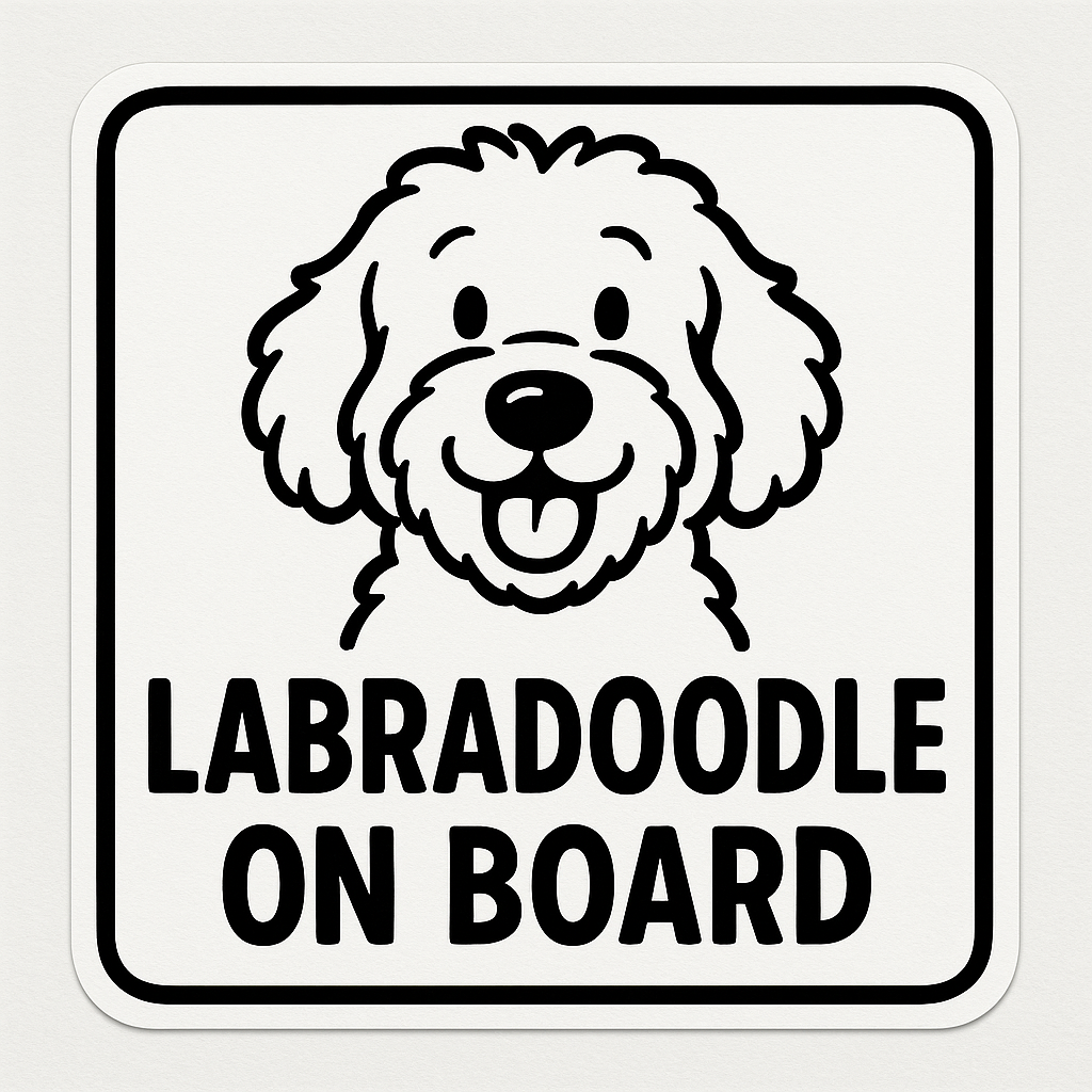 Labradoodle Dog On Board Car Bumper Sticker