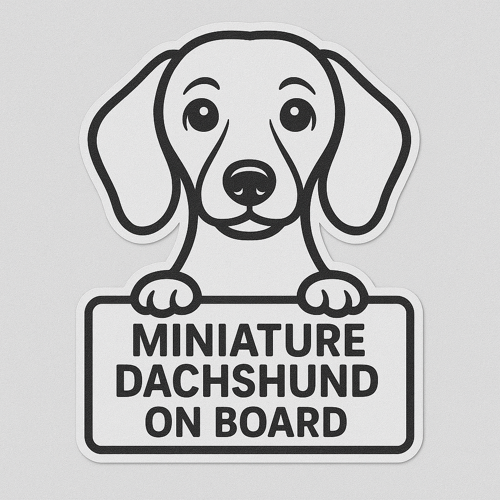 Dachshund Dog On Board Car Bumper Sticker
