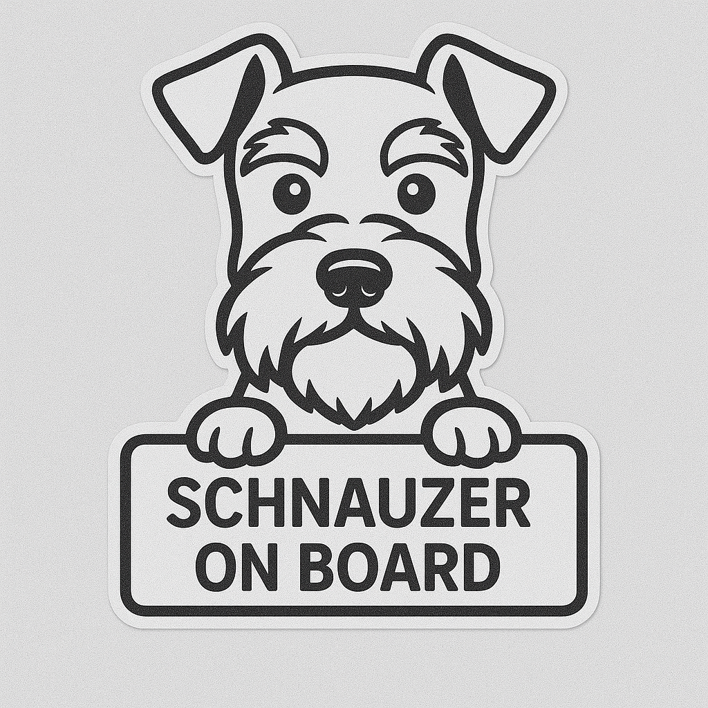 Schnauzer Dog On Board Car Bumper Sticker