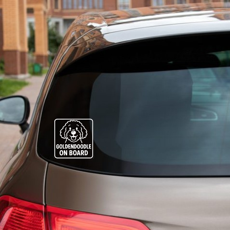 Goldendoodle Dog On Board Car Bumper Sticker