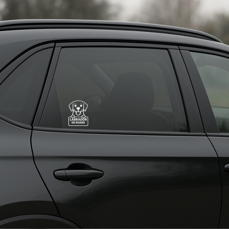 Labrador Dog On Board Car Bumper Sticker