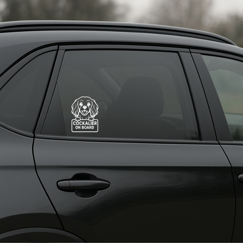 Cockalier Dog On Board Car Bumper Sticker