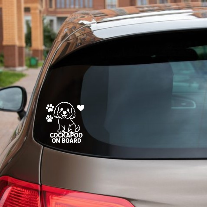 Cockapoo Dog On Board Car Bumper Sticker