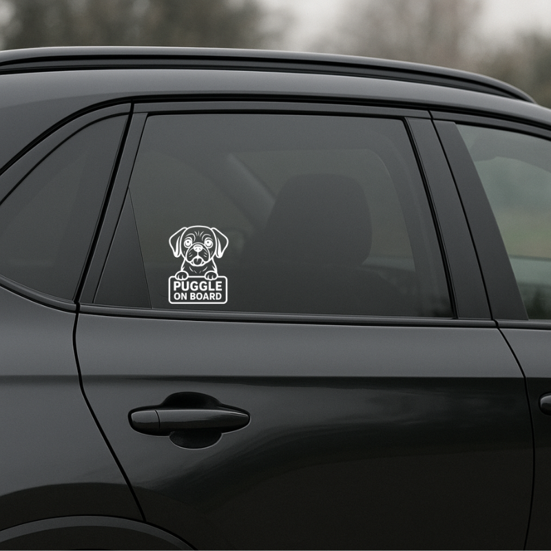 Puggle Dog On Board Car Bumper Sticker