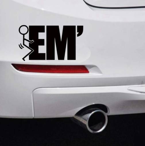 FcukEM Stickman Rude Car Bumper Sticker