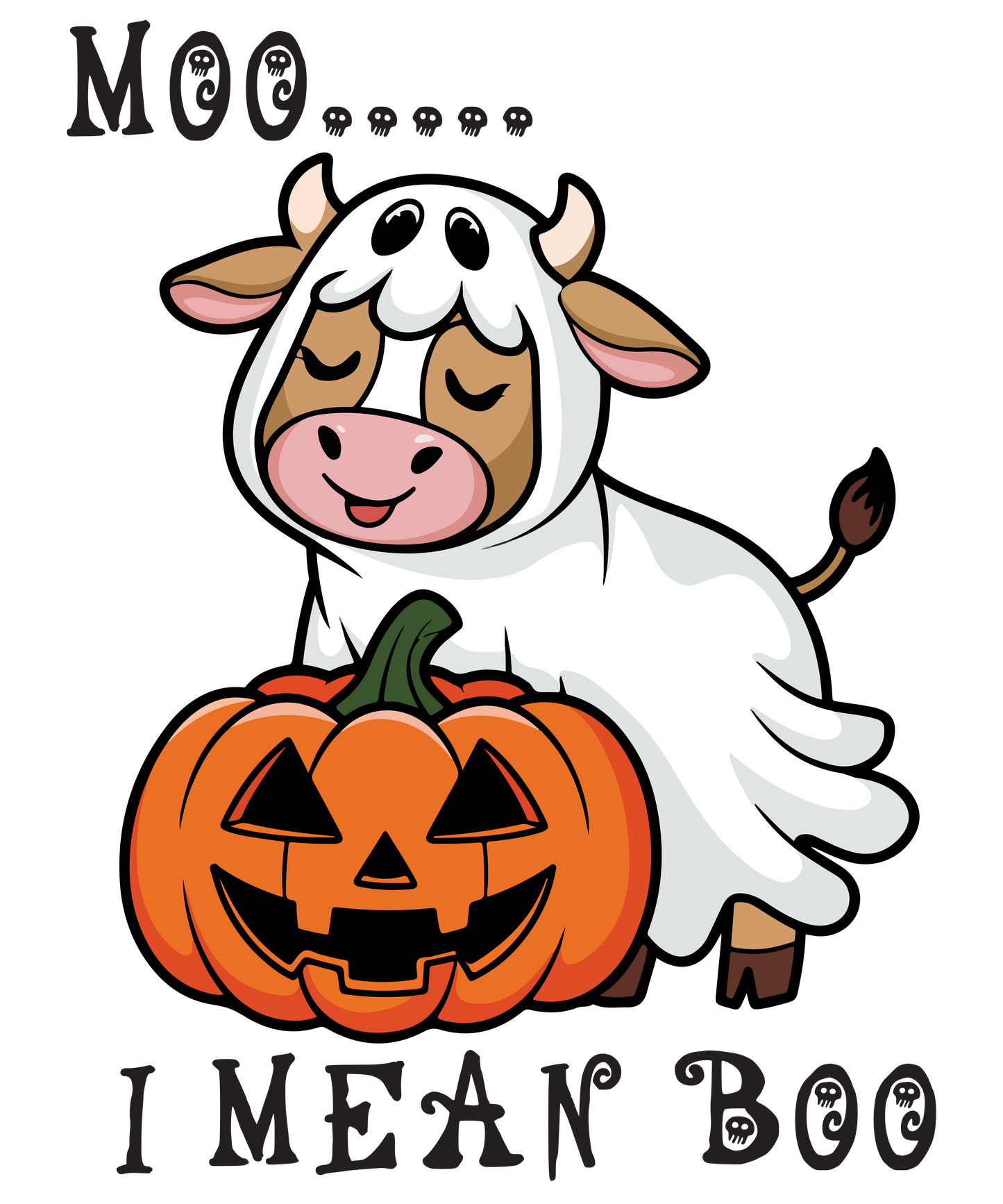 Spooky Cow Kids Halloween T-Shirt