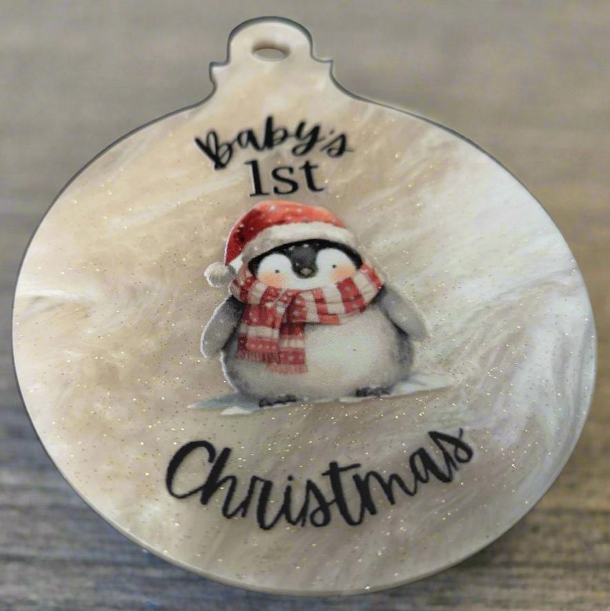 Baby's 1st Penguin Christmas Bauble