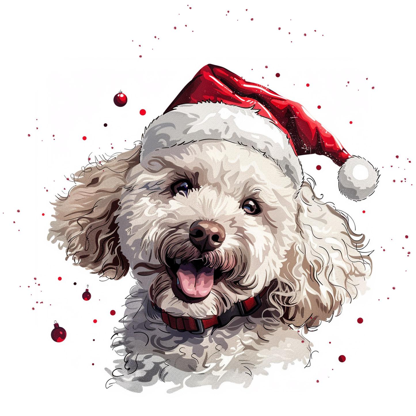 White Poodle Dog Christmas Bauble