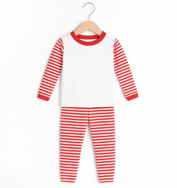 Personalised Red Striped Kids PJs