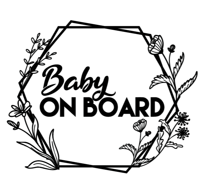 Baby On Board Floral Boarder Car Bumper Sticker