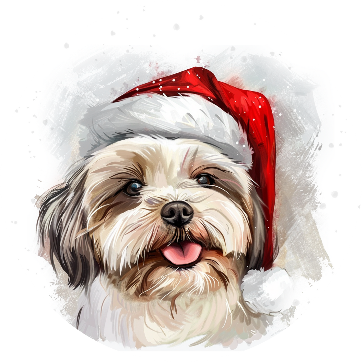 White Shih Tzu Dog Christmas Bauble
