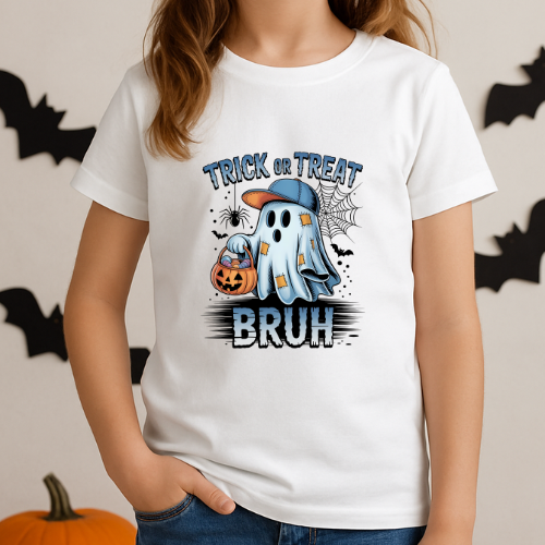 Trick or Treat Bruh Kids Halloween T-Shirt