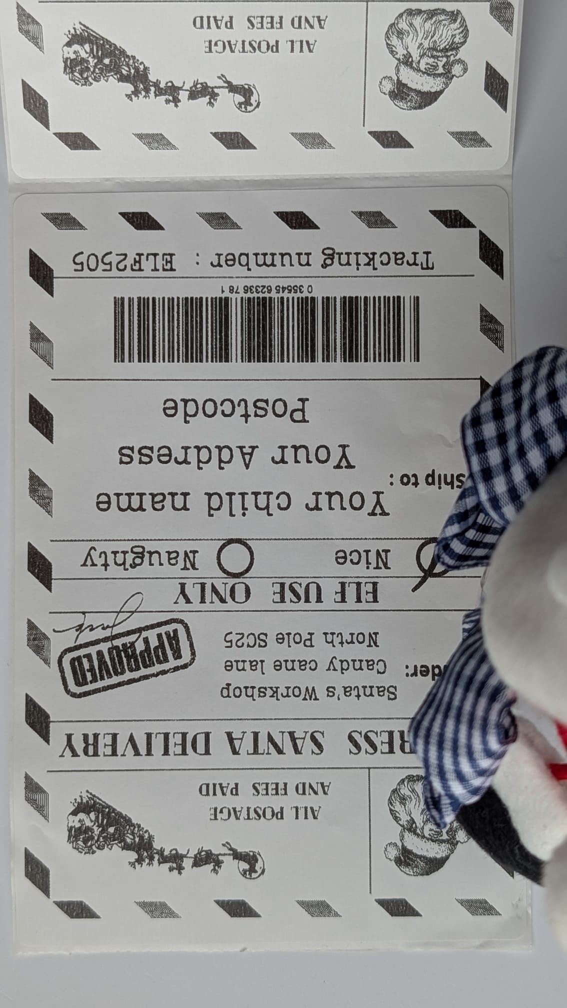 Personalised Santa Shipping Labels x 10