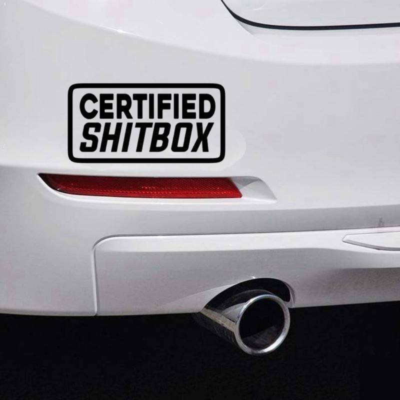 Rude Certified Shitbox Car Bumper Sticker