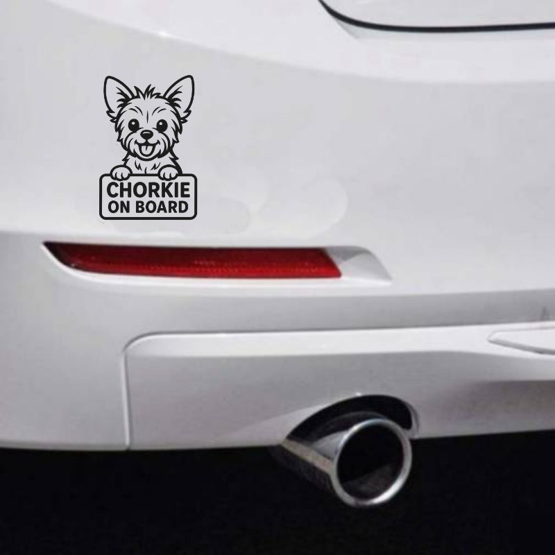 Chorkie Dog On Board Car Bumper Sticker