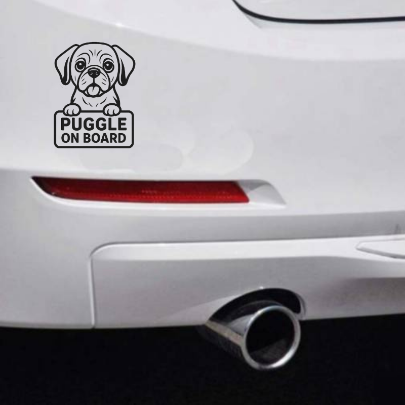 Puggle Dog On Board Car Bumper Sticker
