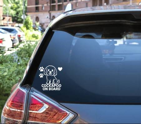 Cockapoo Dog On Board Car Bumper Sticker