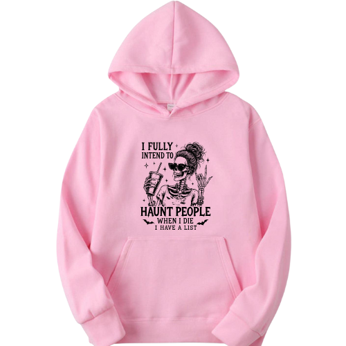 Ladies Halloween Adult Hoodies - Funny Haunting Design