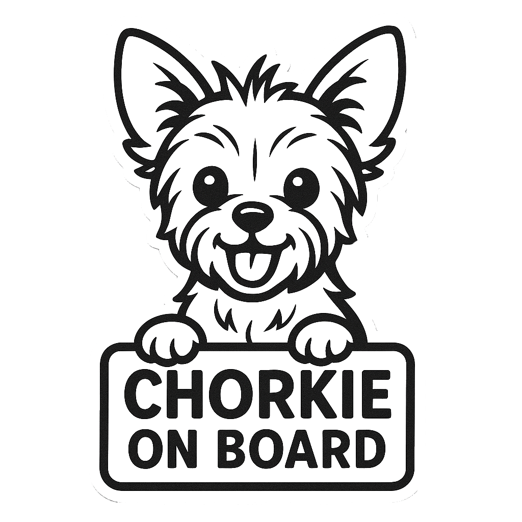 Chorkie Dog On Board Car Bumper Sticker