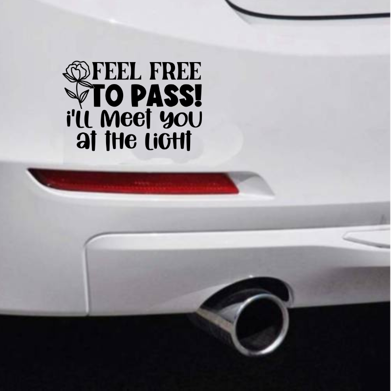 Feel Free To Pass Car Bumper Sticker