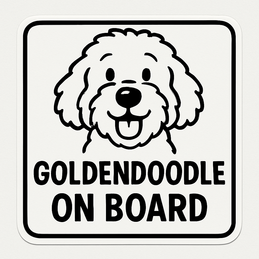 Goldendoodle Dog On Board Car Bumper Sticker