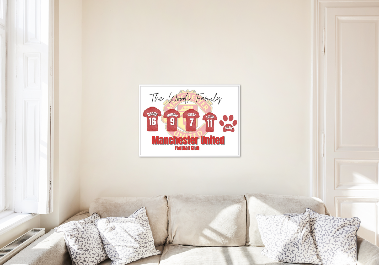 Personalized Football Shirt Print - Family Print A4