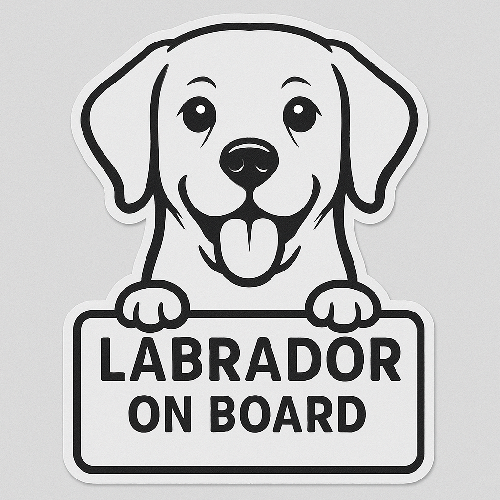 Labrador Dog On Board Car Bumper Sticker