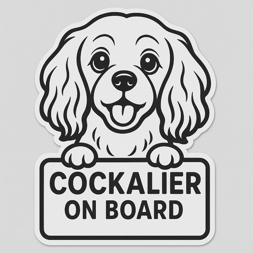 Cockalier Dog On Board Car Bumper Sticker