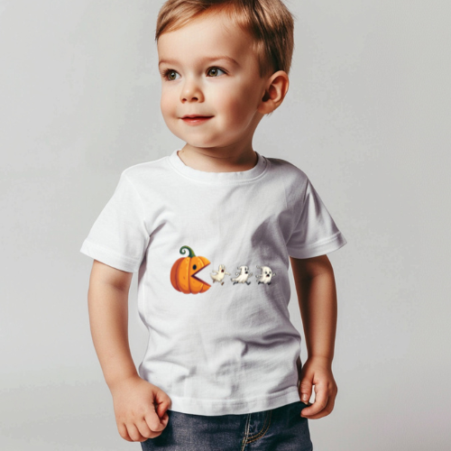 Pumpkin Eating Ghosts Kids Halloween T-Shirt