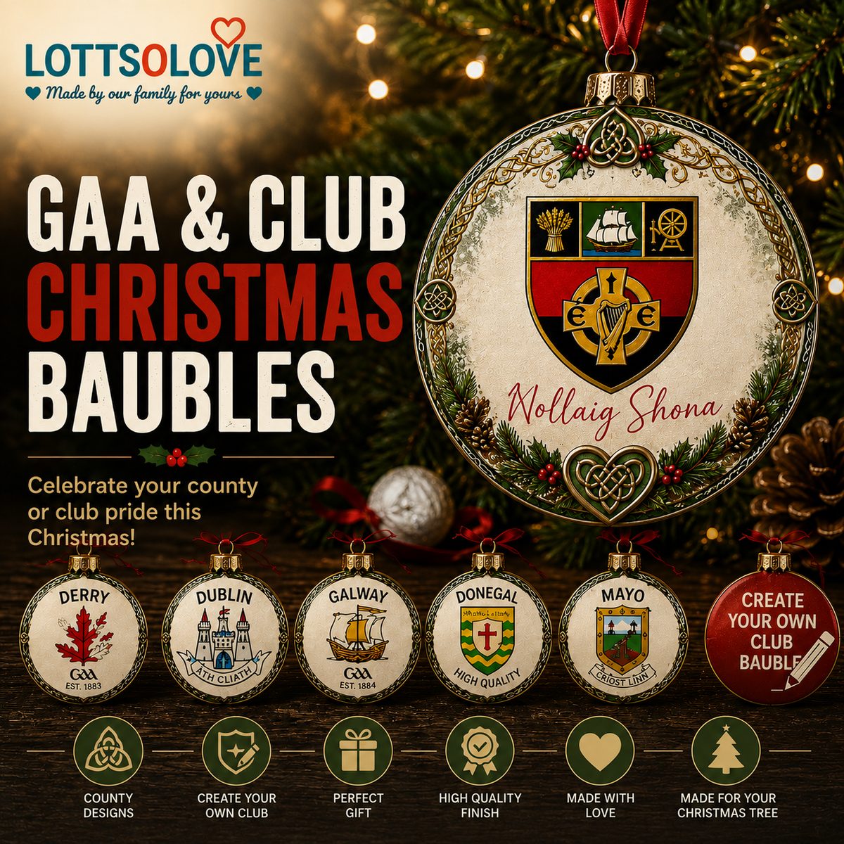 GAA & Club Christmas Baubles