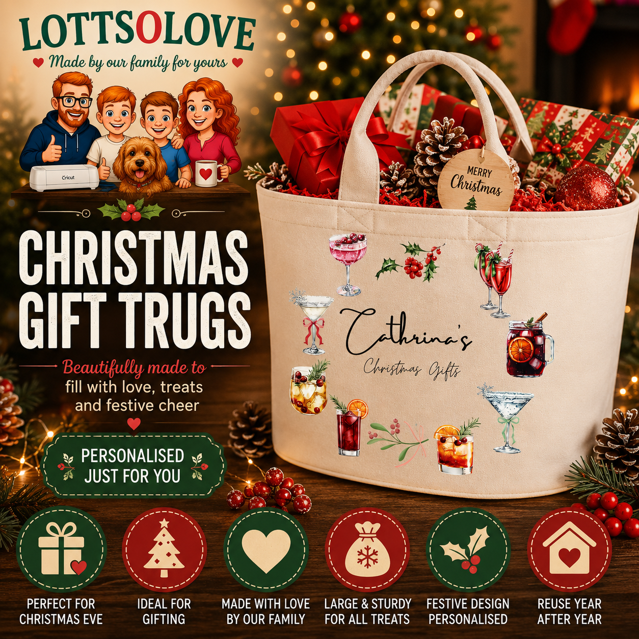 Christmas Trug Baskets