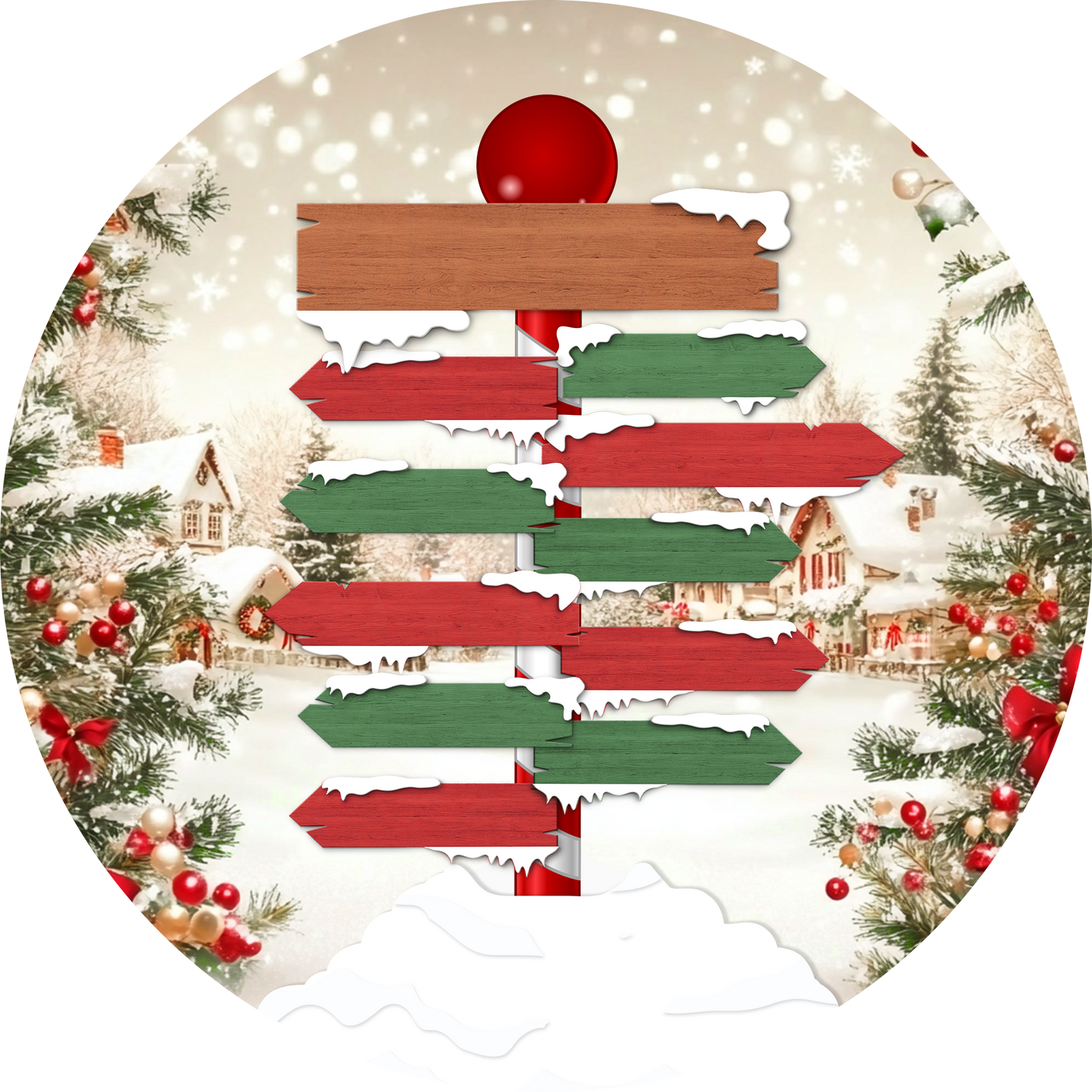 Personalised Family North Pole Christmas Bauble