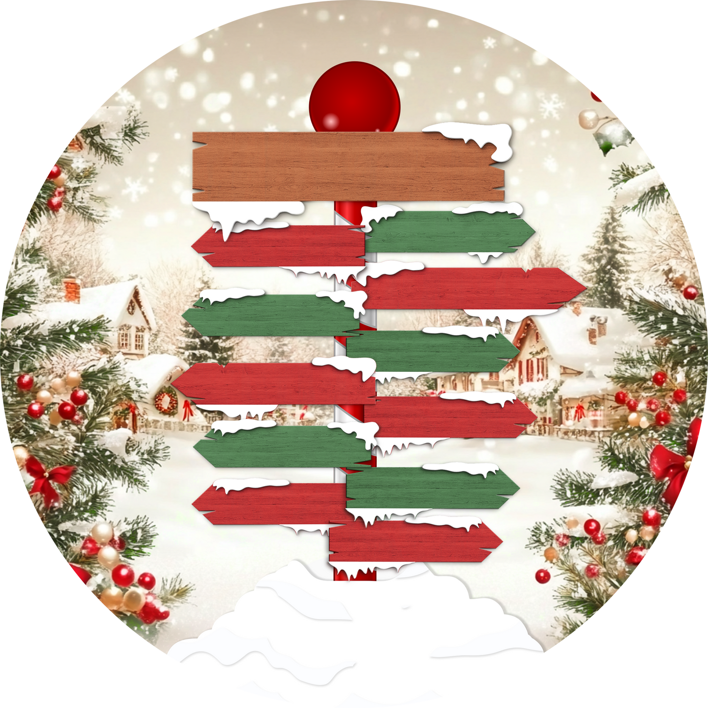 Personalised Family North Pole Christmas Bauble