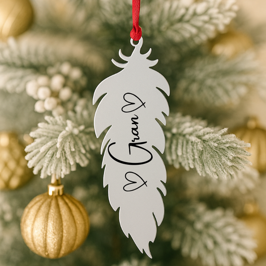 Gran Angel Feather Christmas Bauble