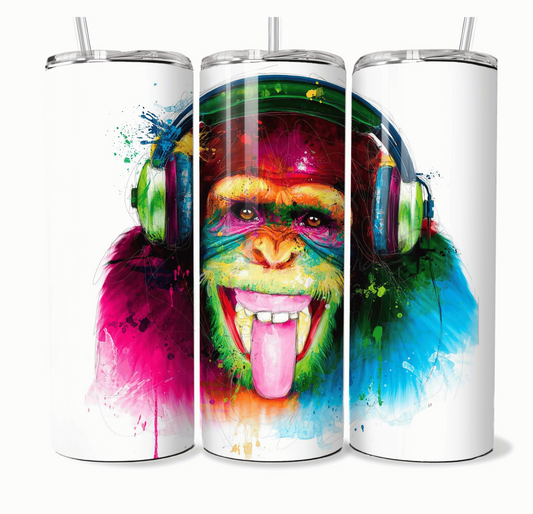 Artistic Colourful Monkey Hot Cold Beverage 20oz Tumbler