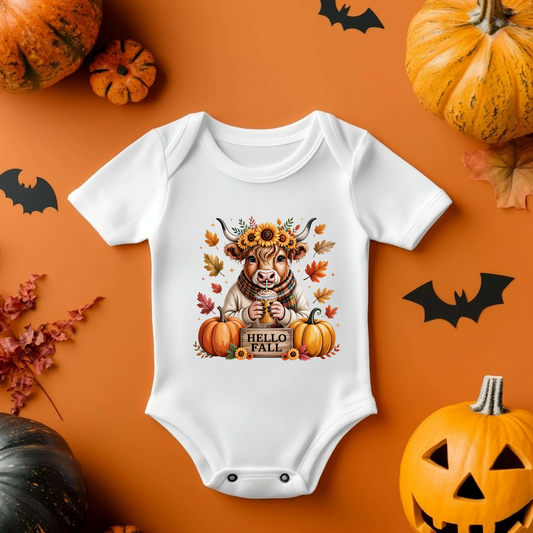 Halloween Highland Cow Baby Vest