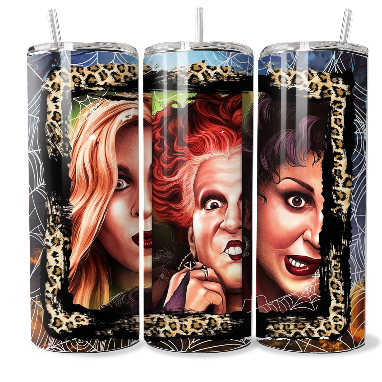 Leopard Print Sanderson Sisters Tumbler