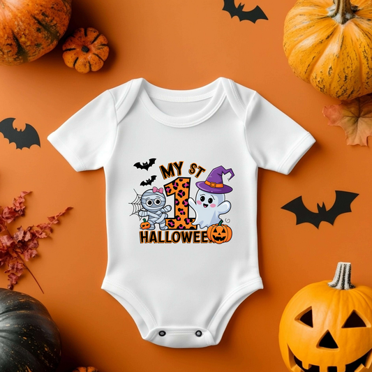 My First Halloween Ghost Baby Vest