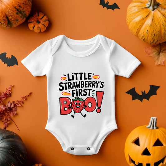 Little Strawberry's First Boo Halloween Baby Vest