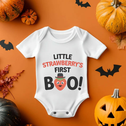 Little Strawberry Boo Halloween Baby Vest